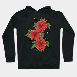 Aesthetic of red hibiscus Hoodie